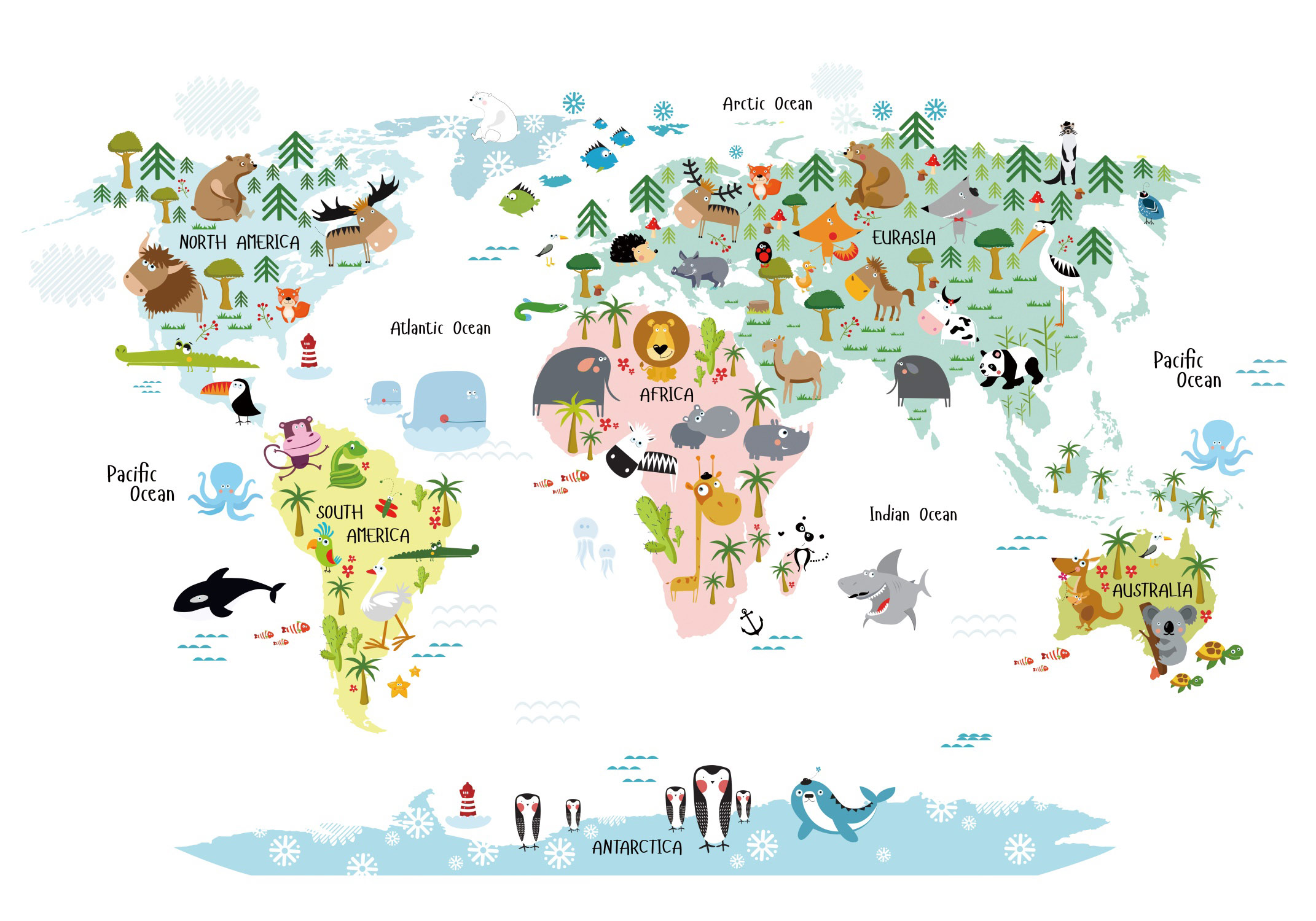 世界地图-图书内插|插画|儿童插画|把火 - 原创作品 - 站酷 (ZCOOL)