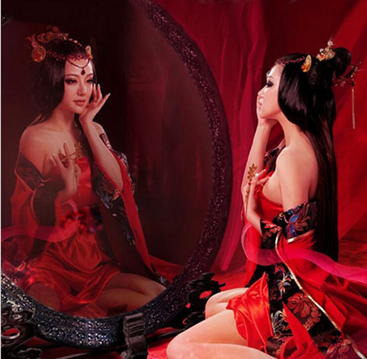 查看淘宝汉服襦裙性感睡衣古装唐朝贵妃装透明网纱情趣夜店演出装极度