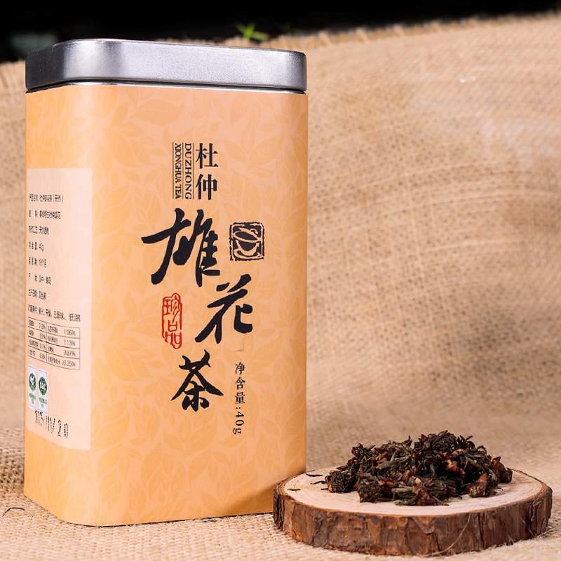 秦岭野生杜仲雄花茶 天然杜仲茶 养生茶40g罐装
