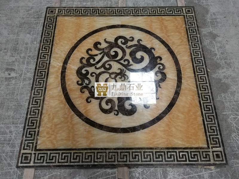 九鼎石业天然大理石水刀拼图拼花ph001客厅 餐厅 玄关 电梯地面