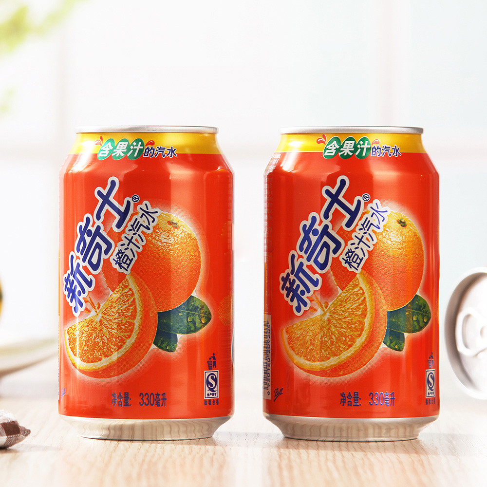 江浙沪皖包邮 新奇士果汁汽水饮料拉罐装330ml*24罐