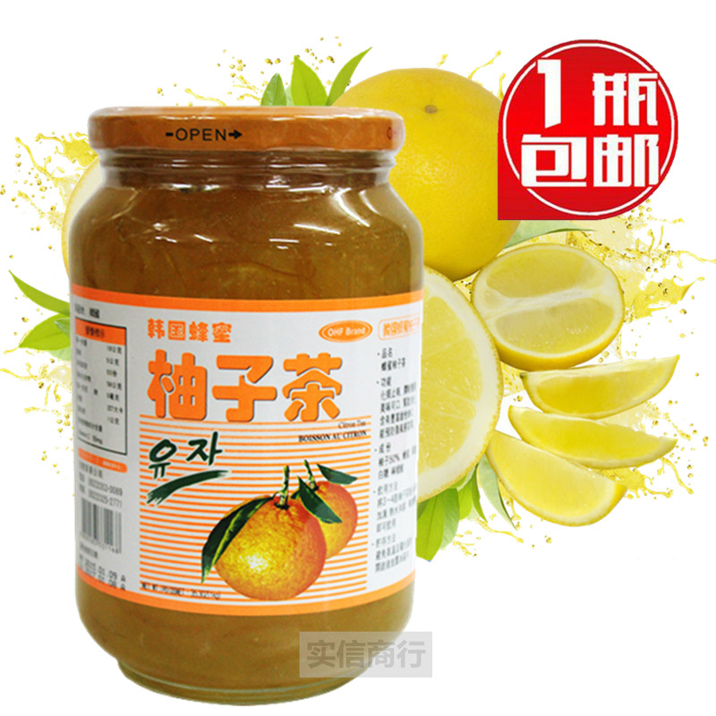 包邮优惠 正品热饮茶韩国进口OHF浩丰蜂蜜柚子茶1000g 浩丰柚子茶