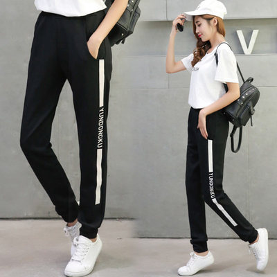 2016秋季韩版新款胖mm黑裤子女休闲裤加厚显