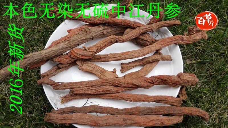 百草厅中药材中江丹参 紫丹参 四川丹参条500克包邮2016年新货