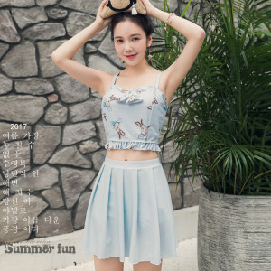 女分体保守游泳衣