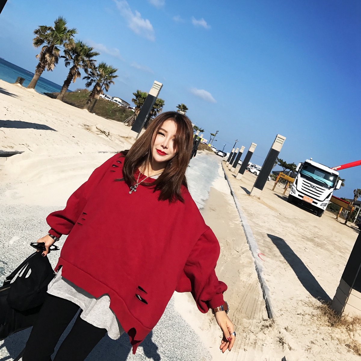 韩版学生宽松带帽卫衣选什么牌子好 卫衣女韩