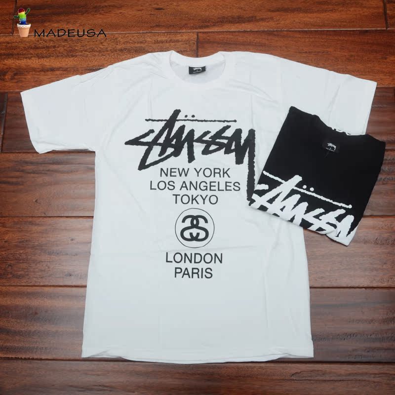 日本代购stussy world tour tee世界巡游长袖打底t恤男女情侣款