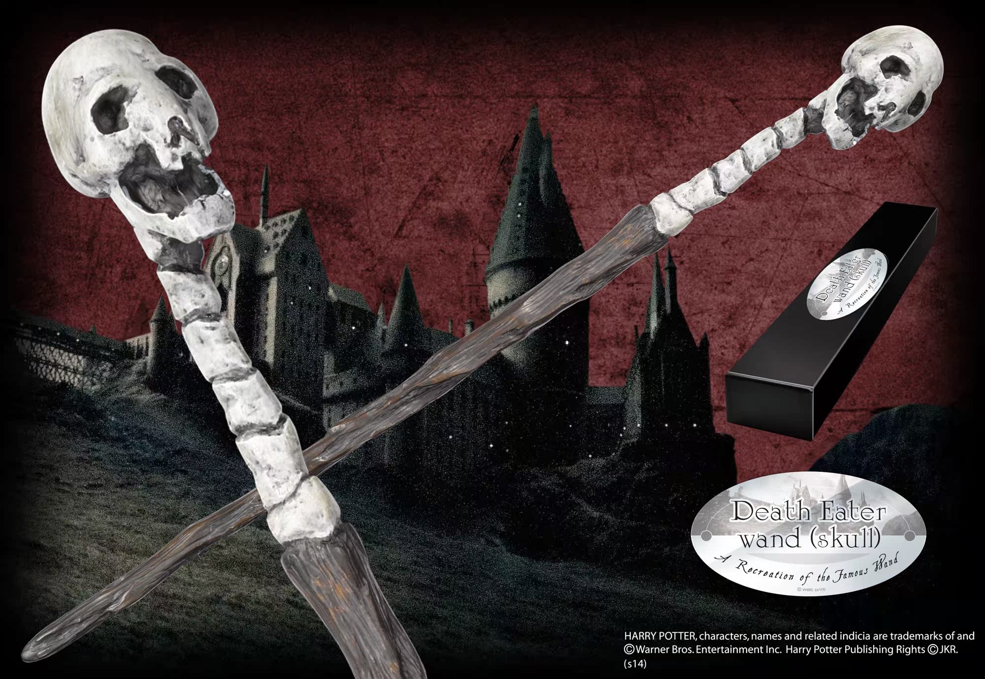 美国代购 noble collection 哈利波特周边 食死徒的骷髅头魔法杖