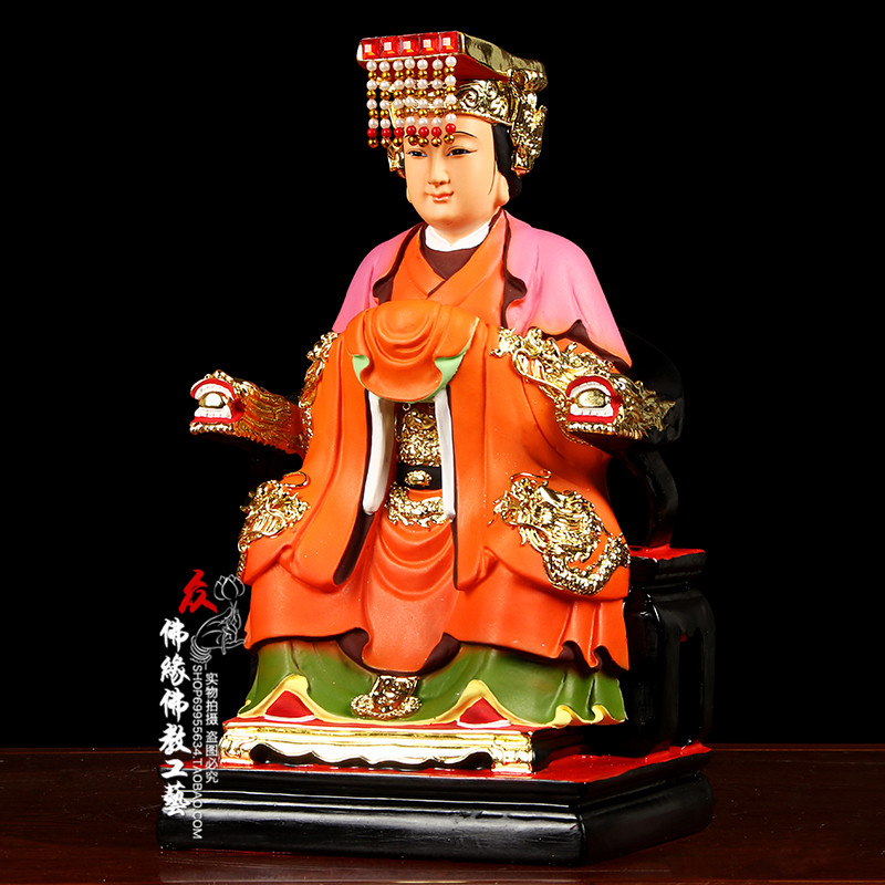 妈祖娘娘天上圣母天后娘娘海神妈祖神像佛像工艺品摆件12英寸 7彩