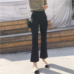 高腰微喇裤九分裤