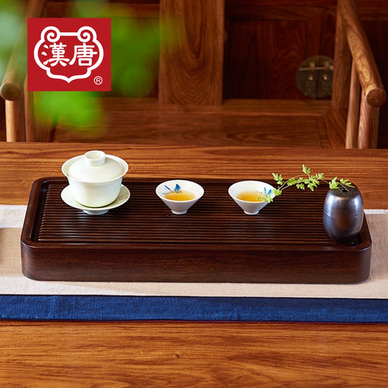 汉唐新款整块实木茶盘 经典单层流水茶海 排水茶台 功夫茶具包邮