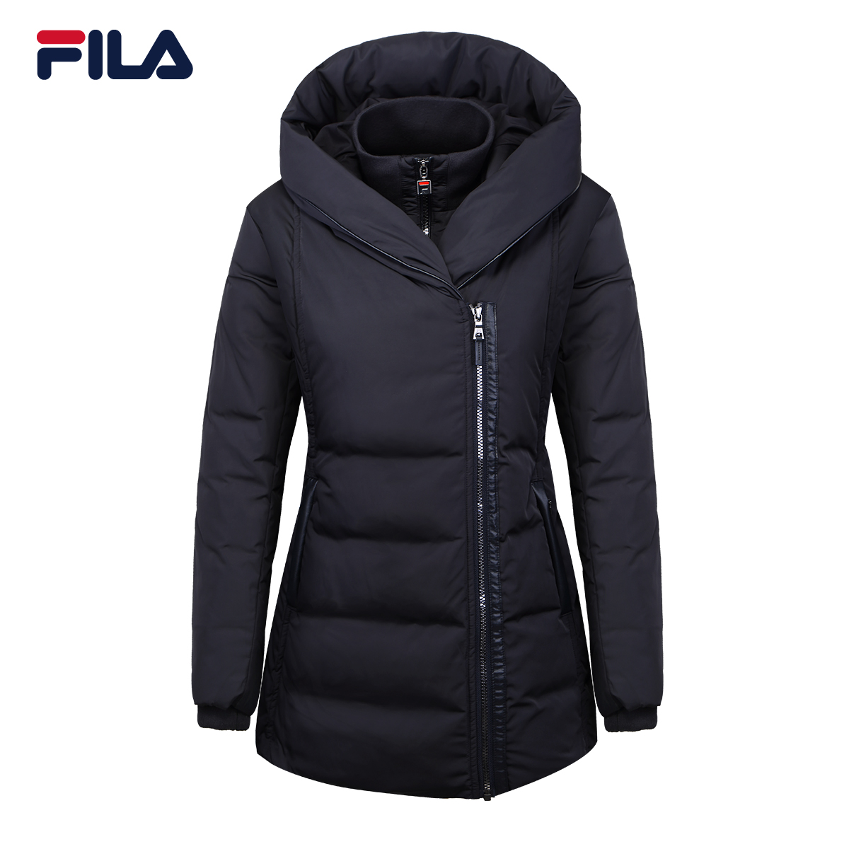 fila斐乐女羽绒服2017冬季新款轻质保暖连帽运动羽绒服女