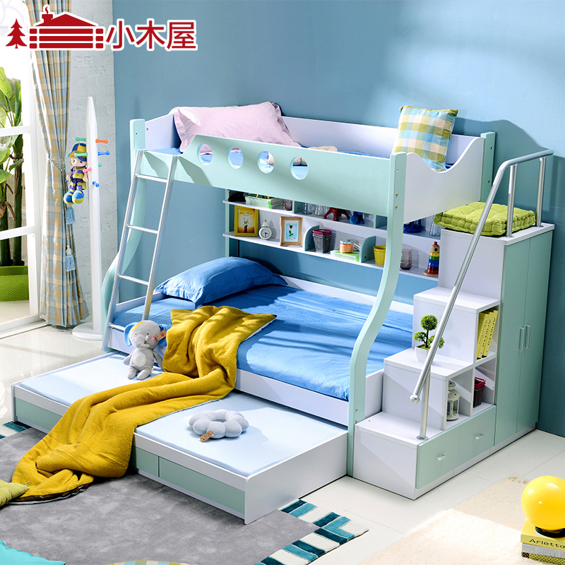 小木屋儿童床上下床双层床双人床高低床子母床男女孩二胎卧室家具