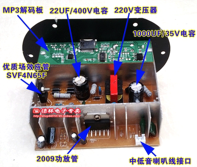 12v24v220v大功率功放板汽车载音响低音炮成品主机芯家用插卡改装