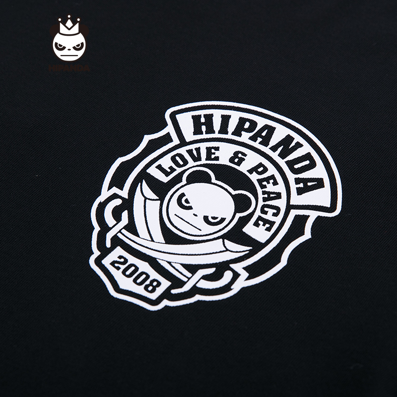 hipanda logo,hipanda hipanda 你好熊猫 设计潮牌 新品 男款 08徽章基本短袖t恤