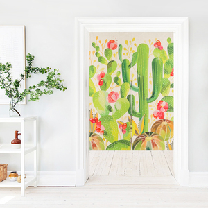 韩式植物布艺门帘