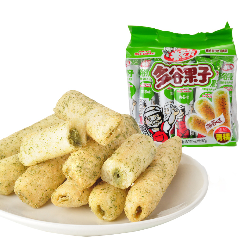 【天猫超市】米老头 多谷果子海苔味160g 粗粮谷物夹心米果零食品