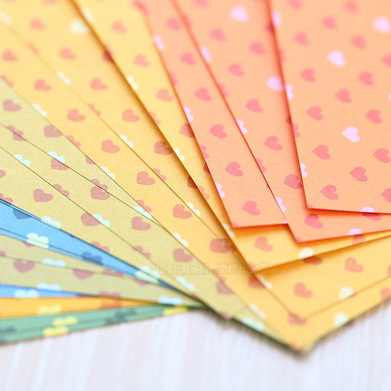 得力6434彩色手工纸 儿童折纸 心形印花折纸 学
