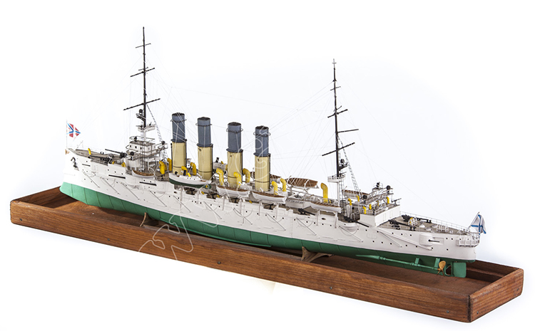 沙俄瓦良格号防护巡洋舰 纸模型 1:200 军舰模型 wariag 军武宅