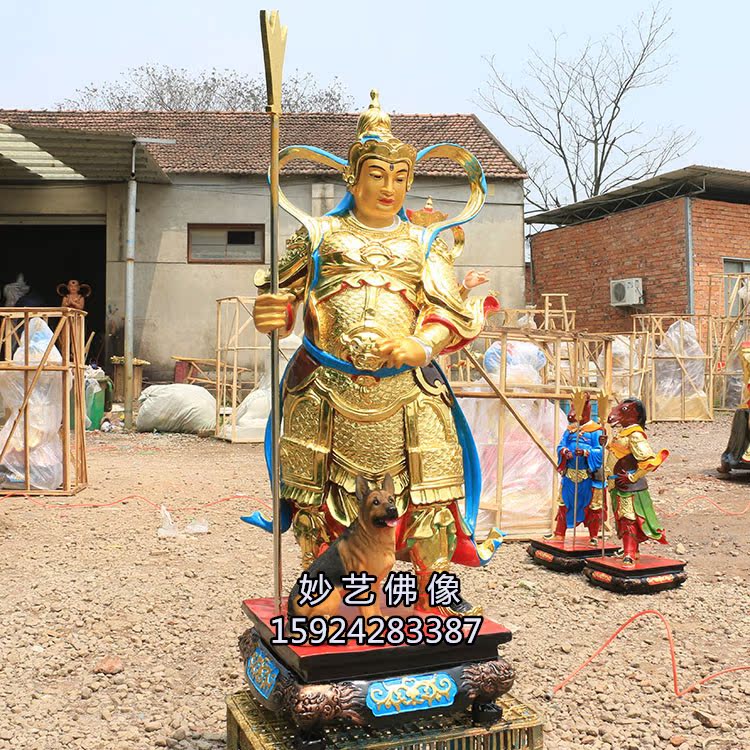 树脂玻璃钢木雕佛像神像二郎神杨戬二郎显圣真君1.08米