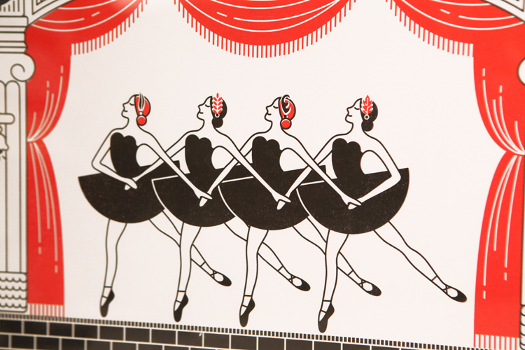 paperplay 四小天鹅插画海报/无框装饰挂画/创意设计riso印刷