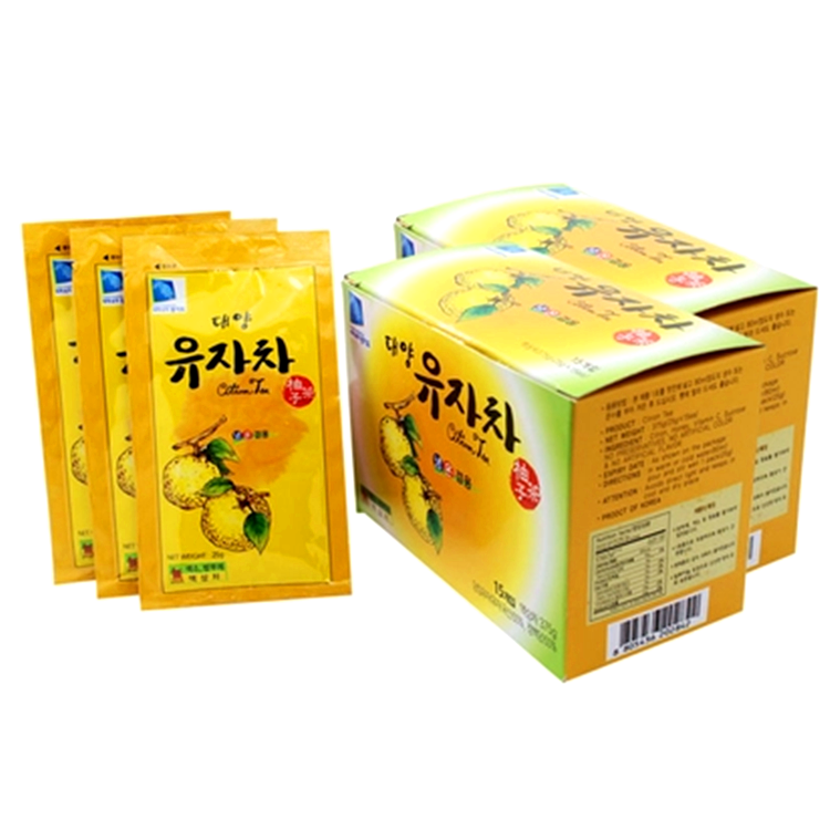 韩国大洋蜂蜜柚子茶(15袋/盒)375g 原装进口冲饮品 休闲零食食品