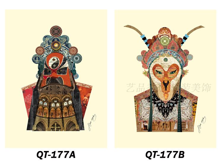 新中式脸谱齐天大圣装饰画画心画布宜家壁画挂画高清微喷画芯