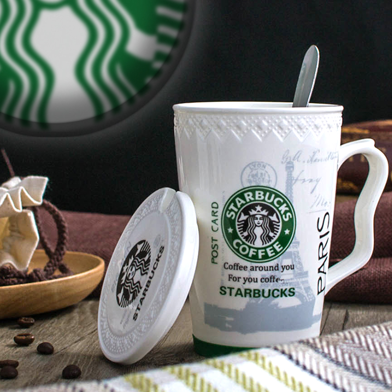 查看淘宝复古星巴克咖啡杯个性陶瓷杯子欧式马克杯带盖带勺starbucks