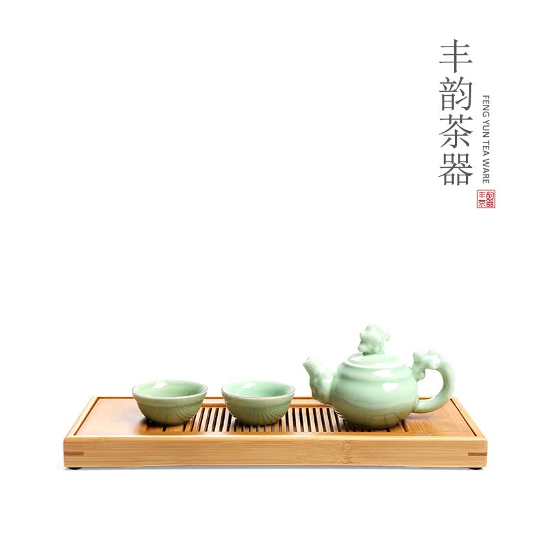 茶盘竹制实木制功夫茶具长方形储水干泡台简约家用办公室便携托盘