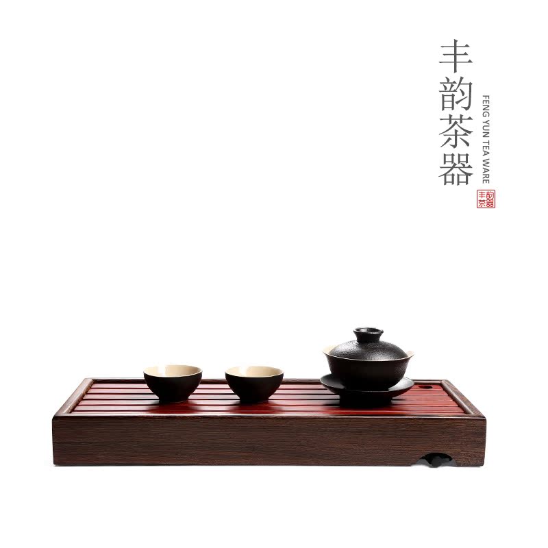 功夫茶具小茶盘迷你排水家用实木制创意茶台托盘长方形简约干泡盘