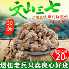 包邮 无剪口特级田七500g免费磨粉 退伍军人文山三七30头正品