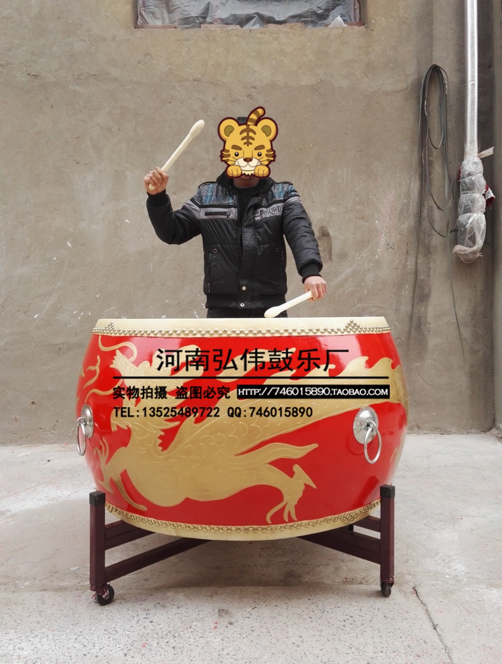 2米牛皮大鼓威风锣鼓寺庙大鼓