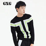 GXG男装 男士修身黑色圆领套头线衫#61220302