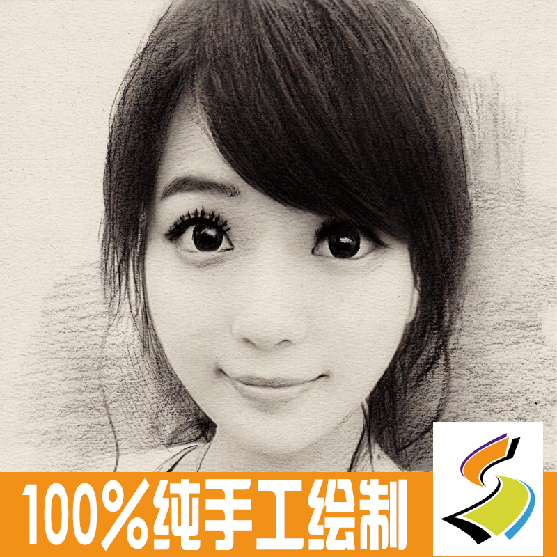 手绘素描人物画像真人头像转素描画照片彩铅画代画肖像定制画照片