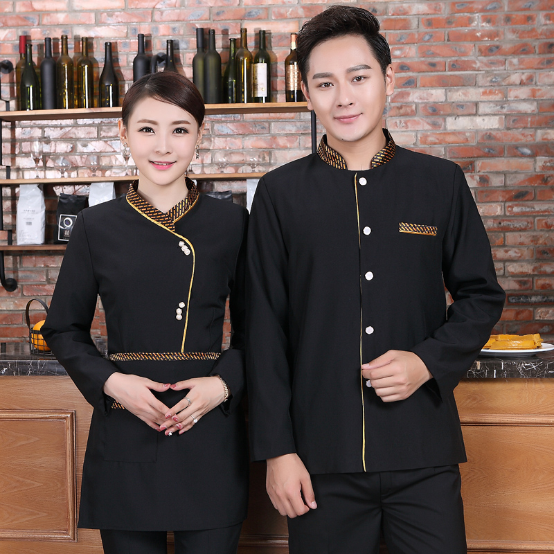 农家乐酒店工作服餐饮饭店服务员制服烧烤餐厅工衣火锅店冬天长袖