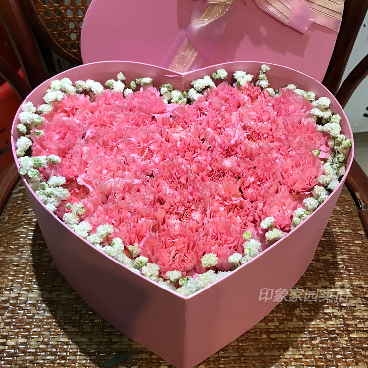 宁波康乃馨鲜花送母亲节 实体店同城速递配送鄞州海曙花束礼盒装