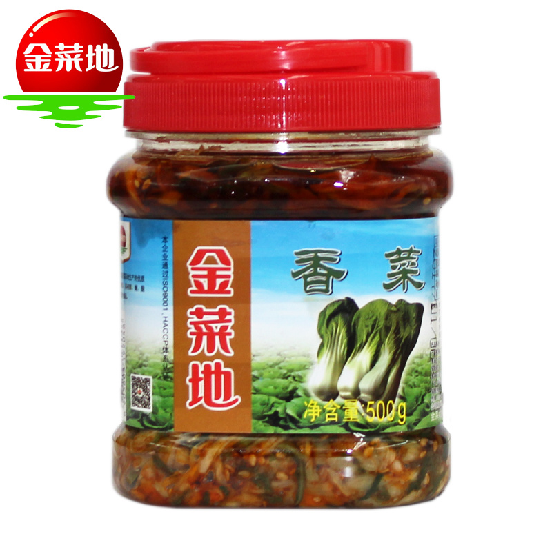 金菜地新品500g嫩白菜香菜酱泡菜脱水腌咸菜下饭拌面配粥安徽特产