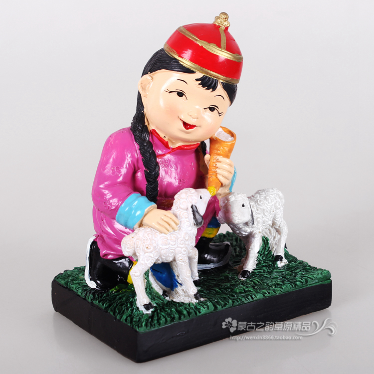 蒙古族特色摆件桌面摆设装饰工艺品木色蒙古元素纪念品礼品民族风