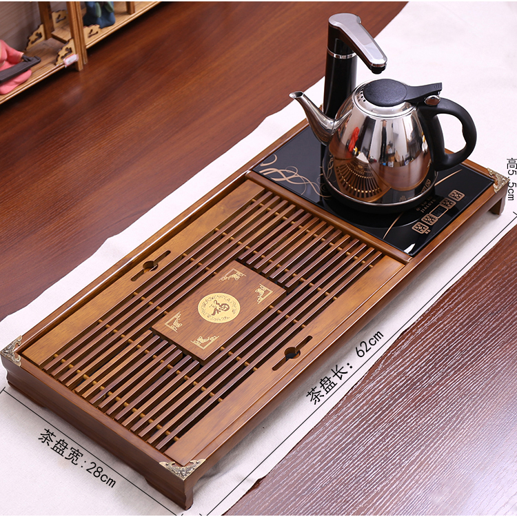 茶具茶盘实木电磁炉一体功夫竹制茶海蓄水托盘茶台大小号特价包邮