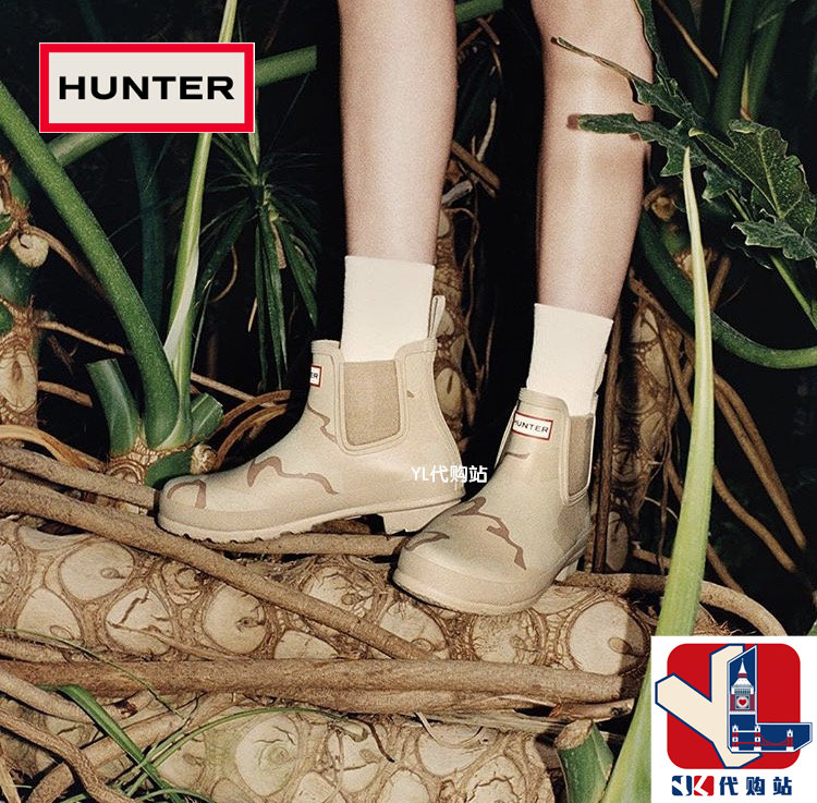 包税英国代购正品hunter切尔西经典款橡胶雨鞋男女低帮防水雨靴