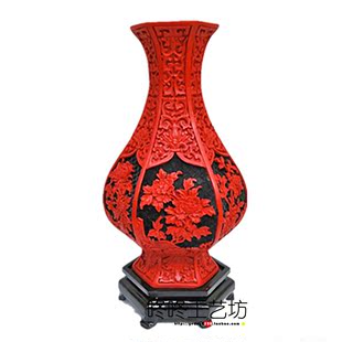 老北京特色礼品 家庭摆饰高档场合装饰 10寸六角草花瓶