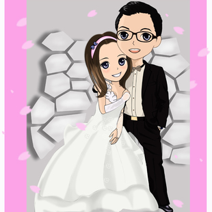 动漫设计q版头像卡通形象真人物漫画照片转手绘插画定制作婚礼