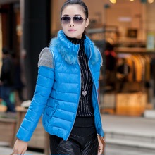 2013冬装新品 韩版女装 修身棉衣外套 大码 貉子毛加厚棉衣潮 女