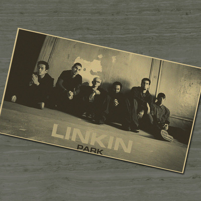 林肯公园linkin park 摇滚乐队 怀旧复古牛皮纸海报 招贴装饰画芯