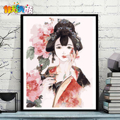 diy数字油画卧室人物卡通动漫手绘填色油彩装 少女 佳彩天颜