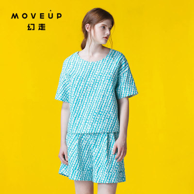 moveup幻走 2016女装冬季新品 彩色条纹罗纹收口保暖毛织t恤