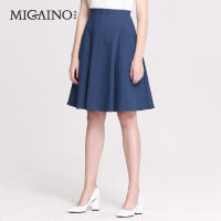 拉夏贝尔拉贝缇2016秋新款基础百搭纯色A字半