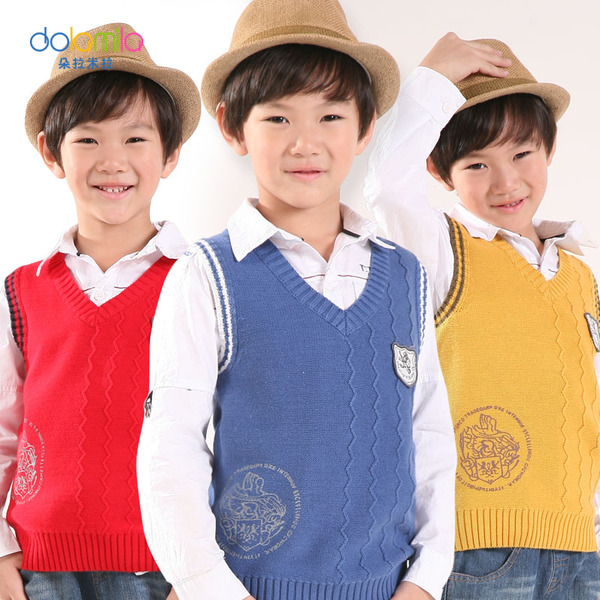 正品男<em>马夹</em>背心 童装 <em>中大童</em>男童毛线背心<em>马甲</em>