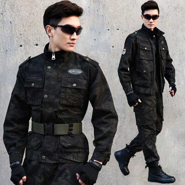 外服装 户外野战迷彩服套装 黑鹰迷彩作训服军