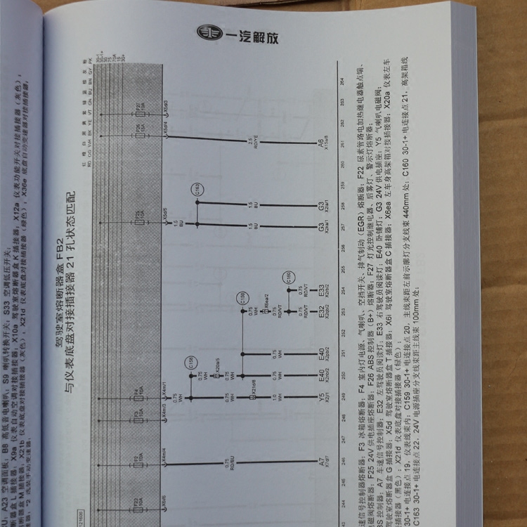 解放j6p领航版北方版寒区版电控系统原理电器电路维修手册电路图